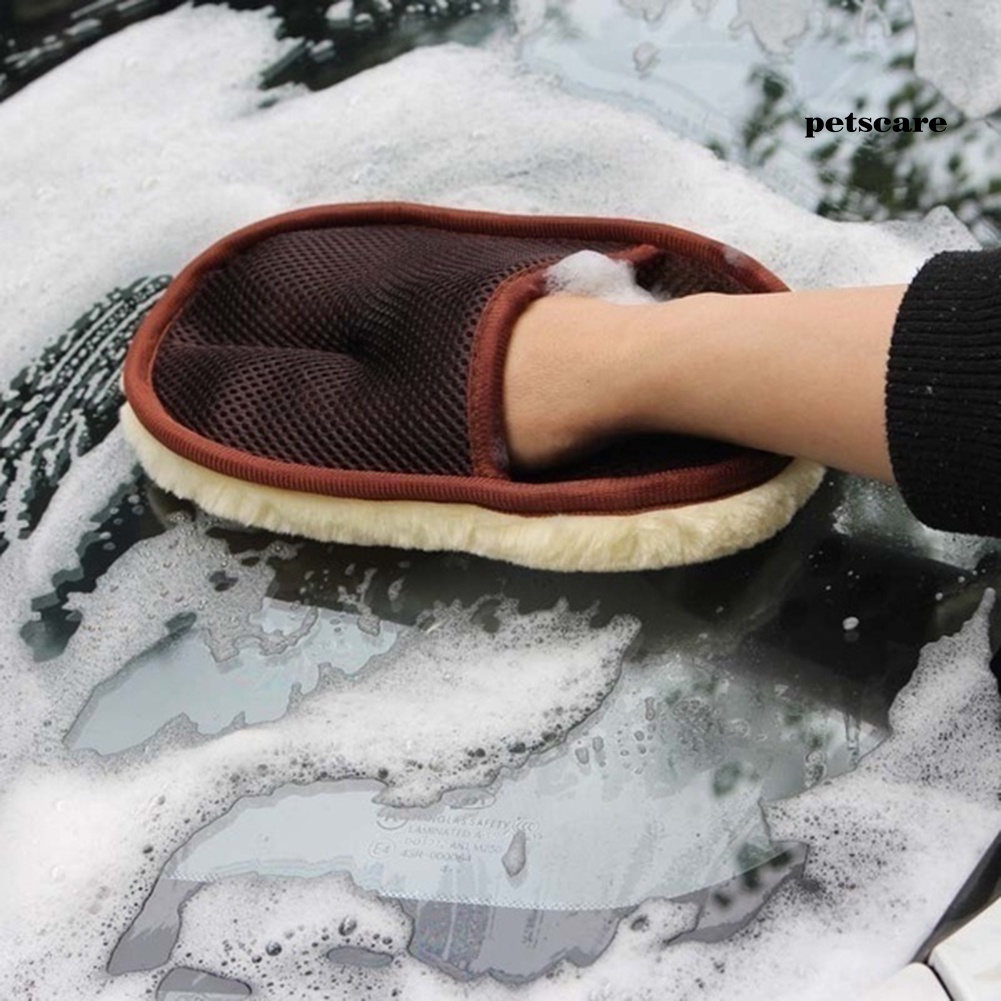 【PTX】Soft Mitten Plush Water Absorption Car Vehicle Cleaning Washing Brush Glove