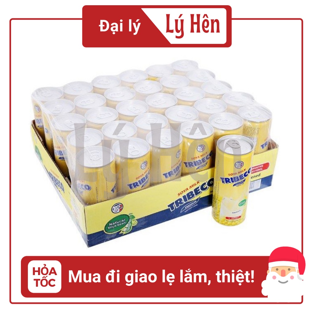 Thùng 30 Lon Sữa Đậu Nành Tribico Trisoy Đóng Lon 240ml HSD tháng 04 2023