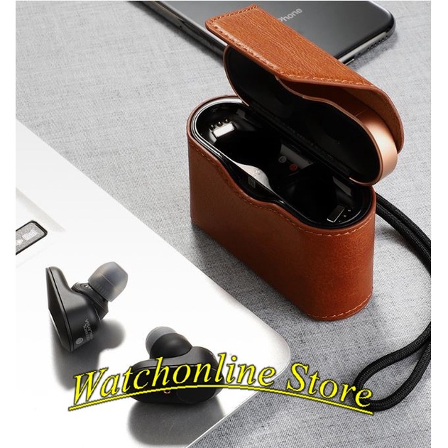 Bao da đựng tai nghe Sony WF-1000XM3 , WF-1000XM4 chất liệu da cao cấp
