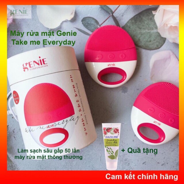 Máy Rửa Mặt Genie Take Me Every Day [Mẫu Mới] tặng Sữa Rửa Mặt Hazeline