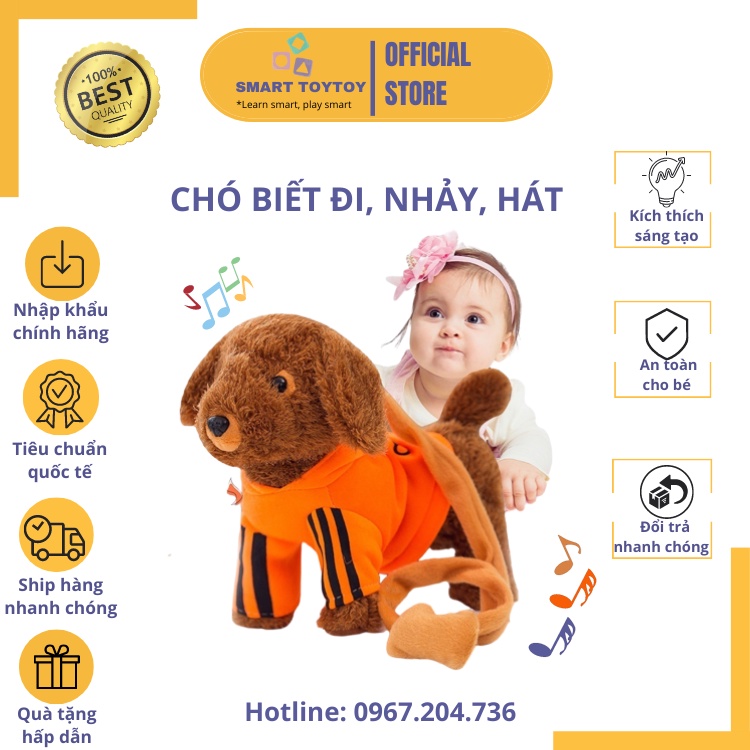 Chó bông biết đi, nhảy, hát Smart ToyToy cực đáng yêu ngộ nghĩnh