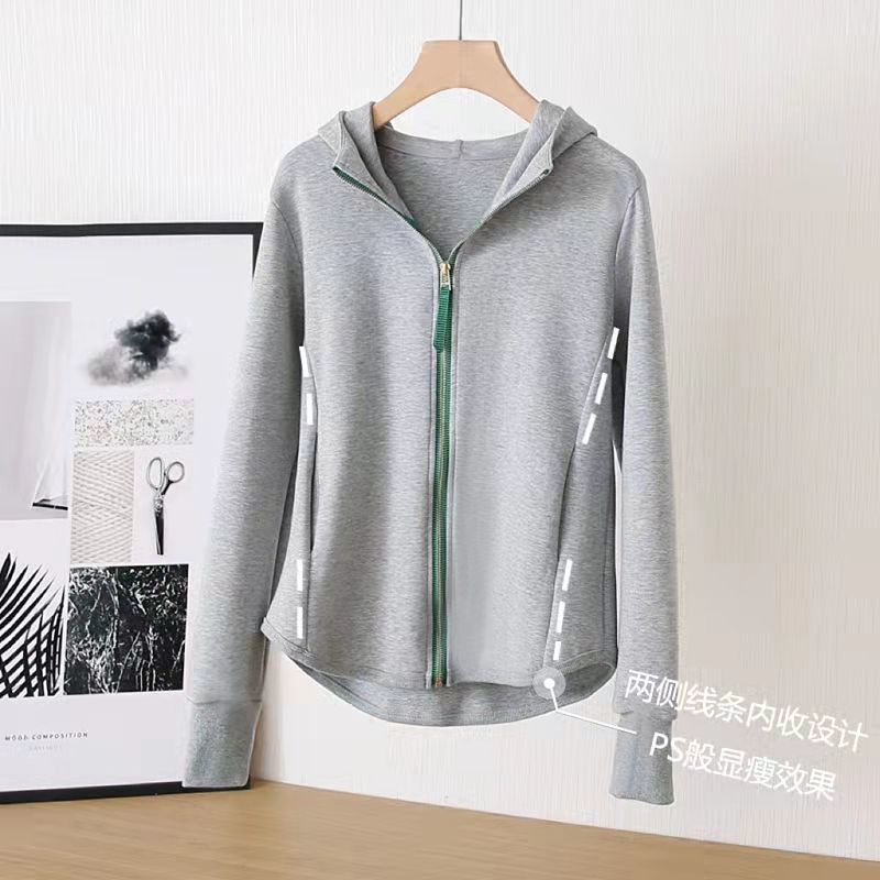 Áo Hoodies Tay Dài Dáng Rộng Phối Khoá Kéo Có Size Lớn