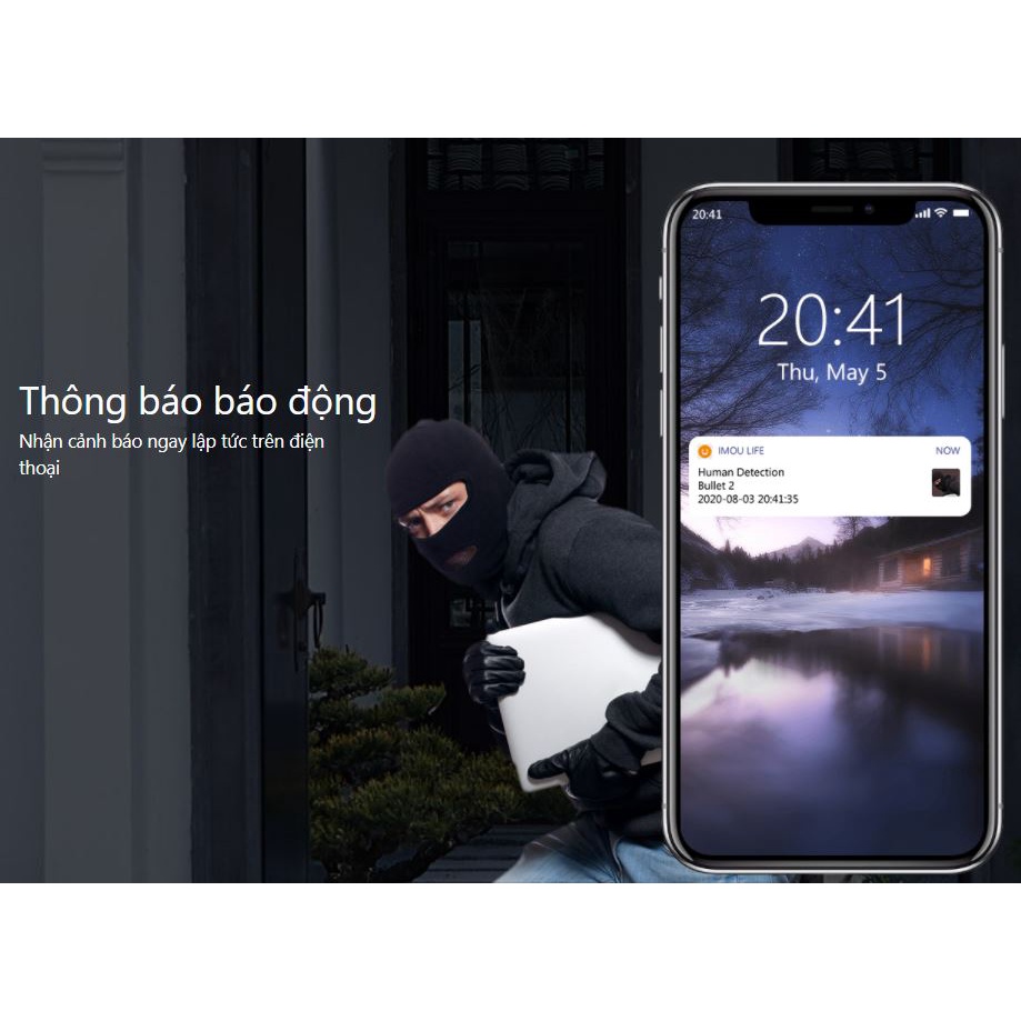 Camera Ngoài Trời Wifi IMOU F42 Bullet 2C/2E/2 4MP 2K Màu Ban Đêm, Còi Báo Động - Hàng chính hãng