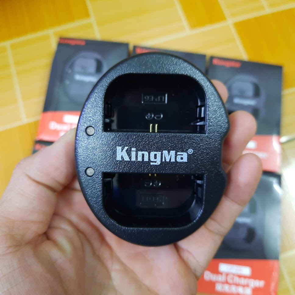 Bộ sạc pin máy ảnh LP-E6 sạc 2 pin đồng thời hãng Kingma