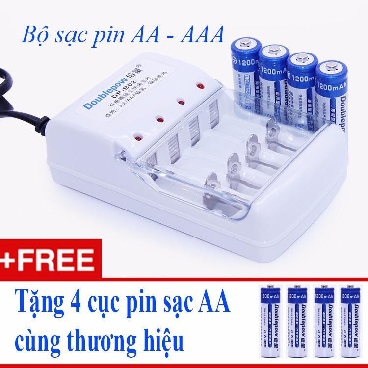 Bộ sạc pin 2AA / 3AAA – Tặng 4 cục pin sạc