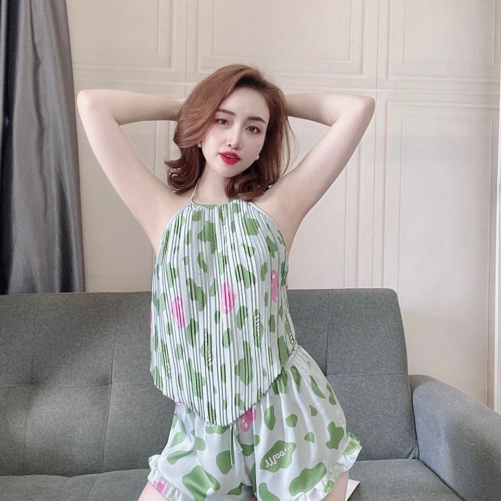 Đồ ngủ nữ Đồ ngủ BÒ SỮA sexy lụa Satin cao cấp mềm mại xinh xắn | BigBuy360 - bigbuy360.vn