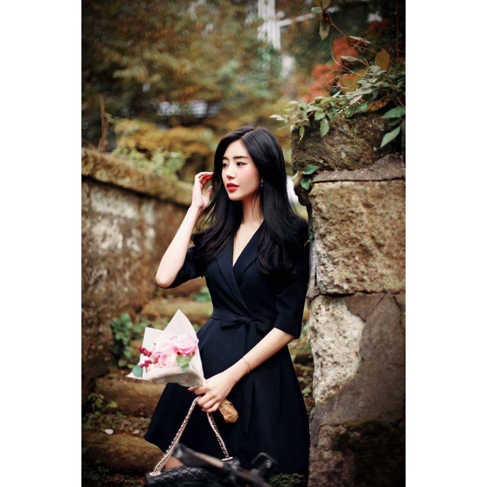 Đầm Công Sở Tay Lỡ Cổ Vest