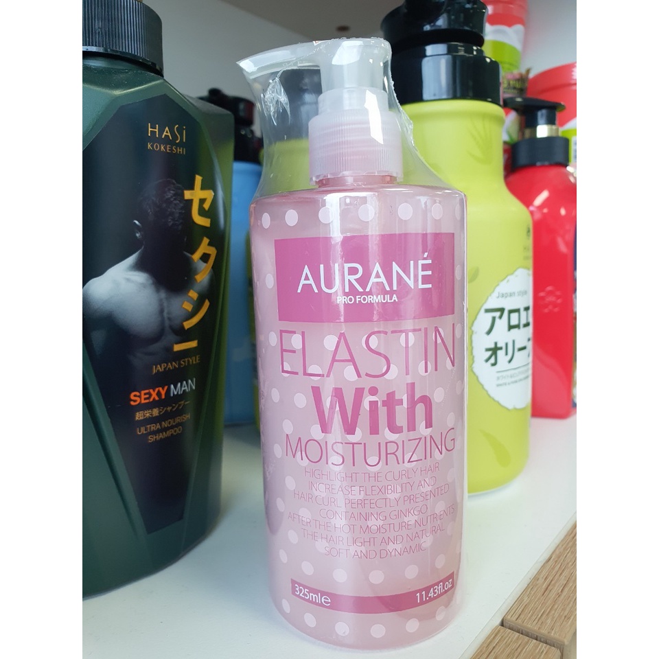 Gel giữ nếp tóc xoăn Aurane Elastin With Moisturizing - gel dưỡng tóc 325ml