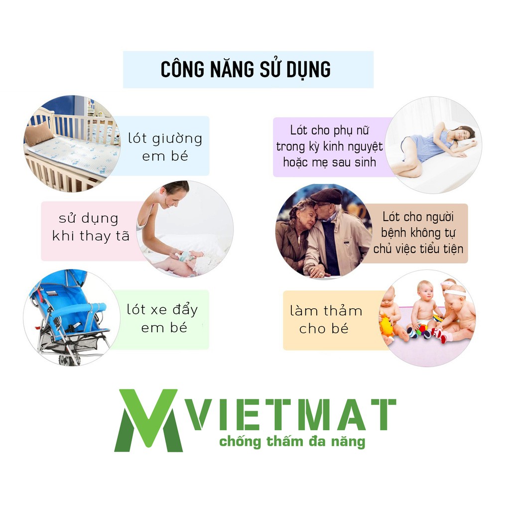 [Chính hãng] Ga giường chống thấm cotton 4 lớp VIETMAT size 1,8x2m và 2,2x2m