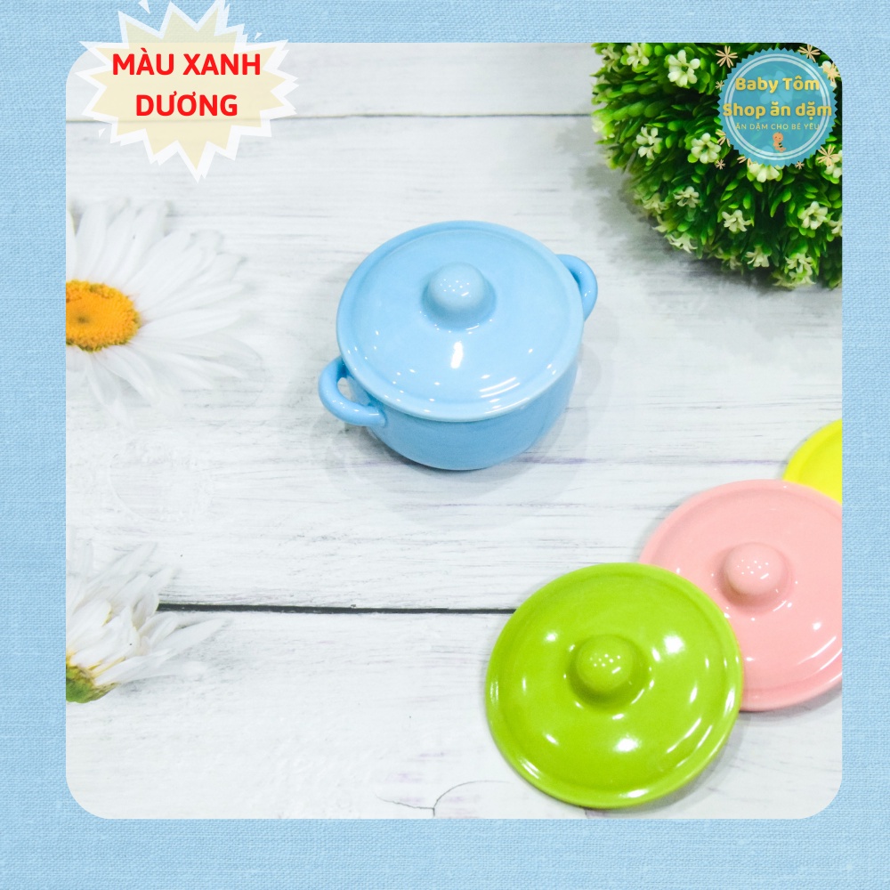 Bát ăn dặm gốm sứ có nắp,chén sứ ăn dặm có nắp NPP Baby Tôm