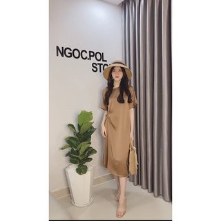 Váy suông dáng dài lụa satin