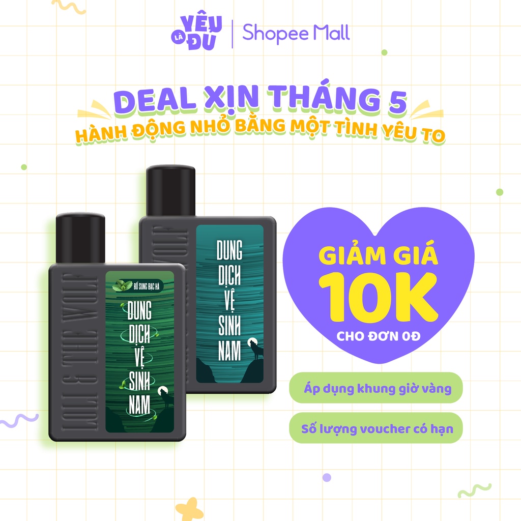 Dung dịch vệ sinh nam giới Loli The Wolf dịu nhẹ lành tính chai 80ml nhỏ gọn