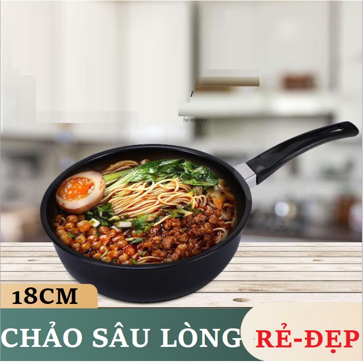 [HCM]Chảo Chống Dính Sâu Lòng Size 18cm Siêu Bền Thích Hợp Với Mọi Loại Bếp