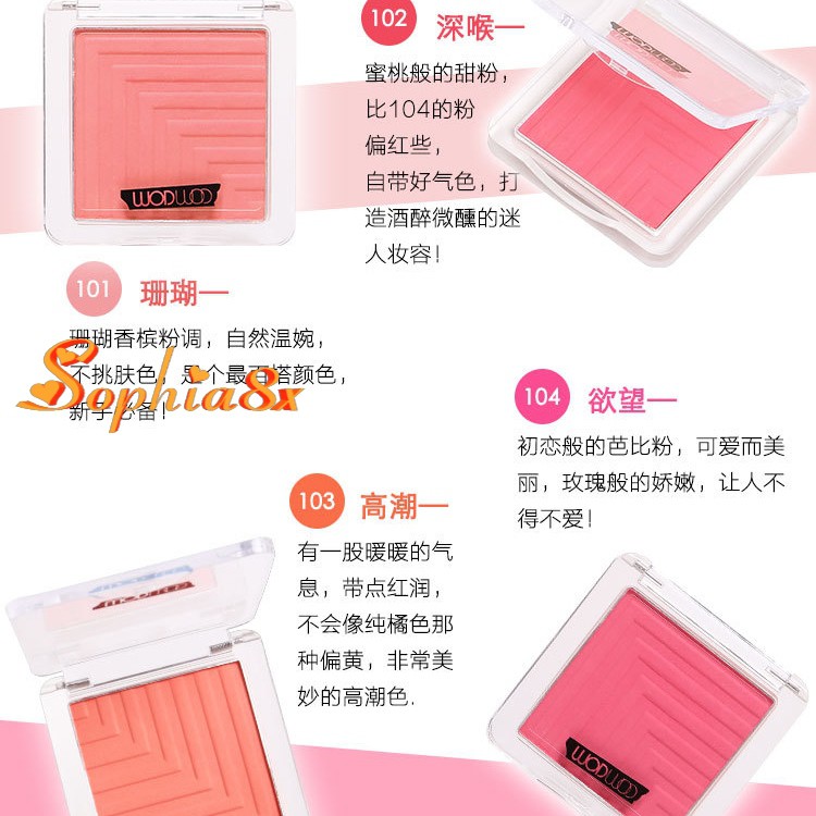 Phấn má hồng dạng nén kèm chổi WODWOD Peach Blusher 8.5g