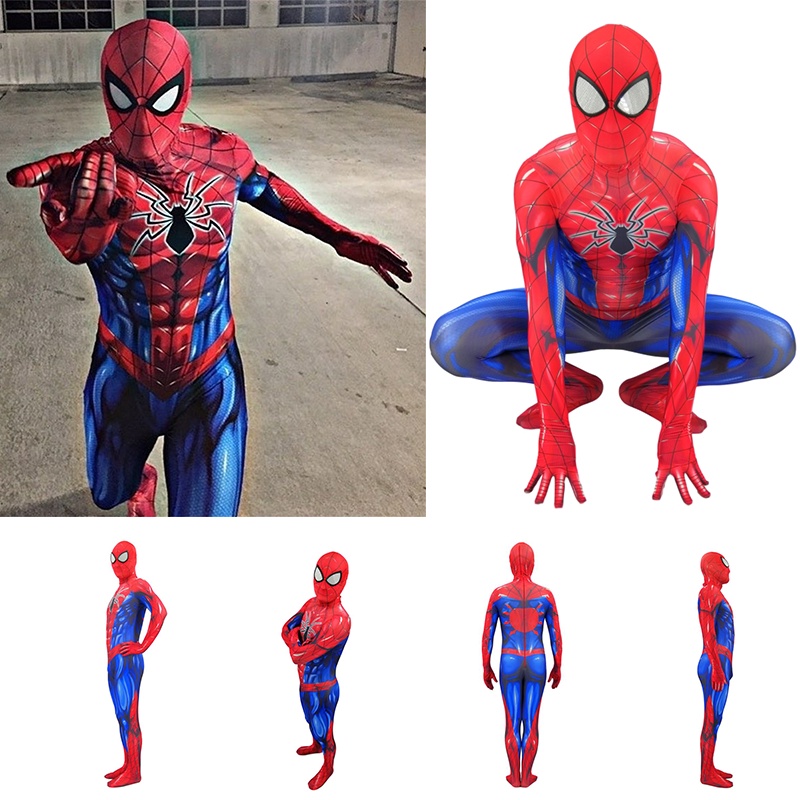 Áo liền quần cosplay nhân vật Spider-Man Armor MK IV cho người lớn và trẻ em vào dịp Halloween