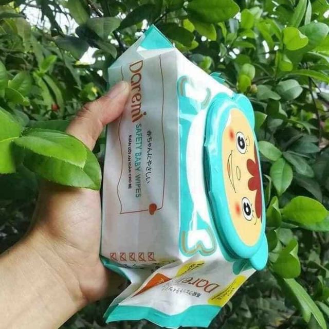 KHĂN ƯỚT KHÔNG MÙI DAREMI 100 TỜ SIZE LỚN 15X20CM