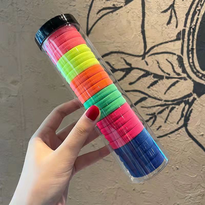 Set cột tóc 20 sợi kèm hộp nhựa nhiều màu cho nữ bé gái phụ kiện tóc thời trang