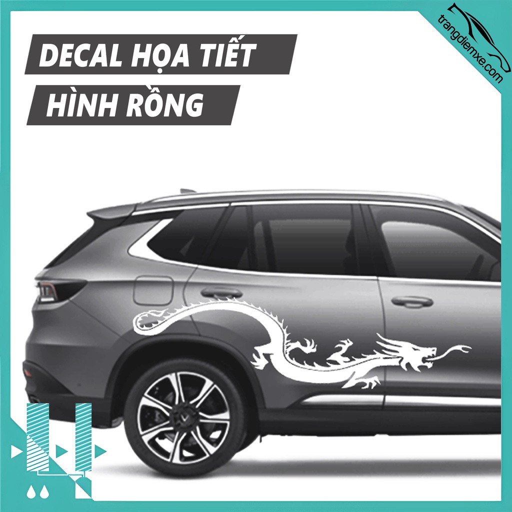 Miếng Dán Xe Ô Tô Tđx  Hình Rồng C43