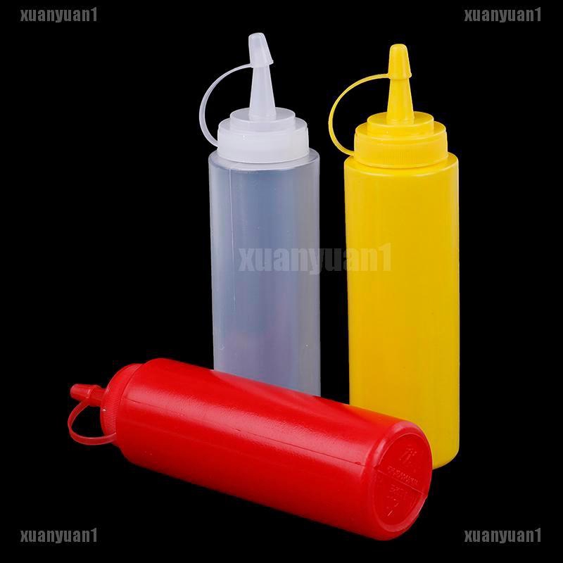 Bình Nhựa Đựng Dầu Ăn / Giấm 8oz Dạng Bóp Tiện Dụng Cho Nhà Bếp