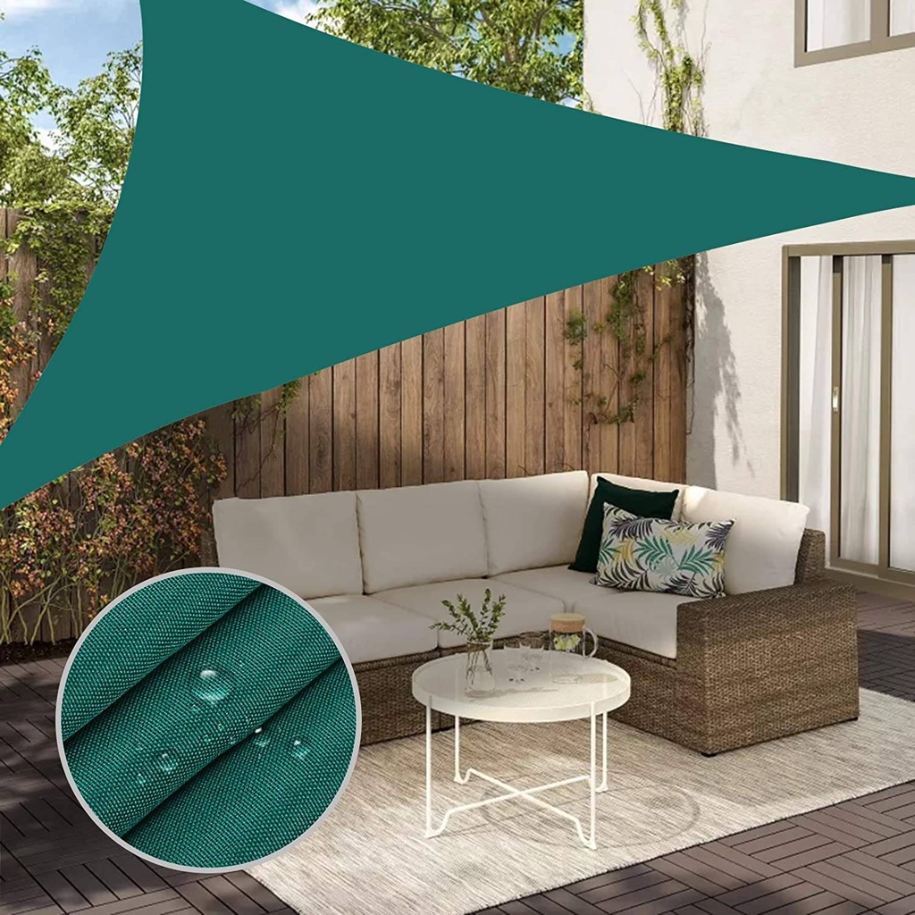 Tấm Bạt Che Nắng Chống Thấm Nước Màu Xanh Lá Đậm 420d Tấm Che Nắng Tia Cực Tím Hình Tam Giác Bằng Vải Oxford Chống Nước Tia Cực Tím Cho Cầu Thang Ngoài Trời