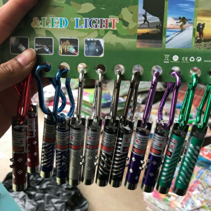 vỉ 12 chiếc laze kèm móc thìa khoá có sẵn bin