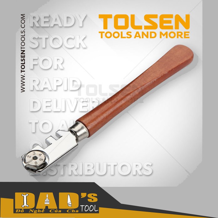 DAO CẮT KÍNH 130MM CÁN GỖ 6 LƯỠI - TOLSEN 41030