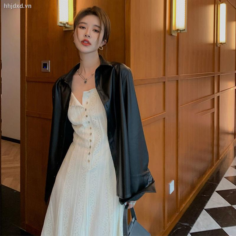 Đầm Hai Dây Phối Ren Màu Trắng Phong Cách Mới 2022 Thời Trang Mùa Xuân