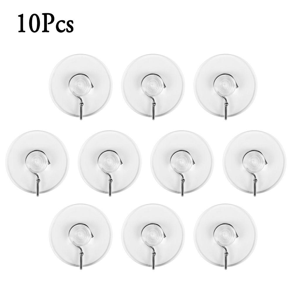Bộ 10 Móc Treo Đồ Dùng Bằng Cao Su Trong Suốt Có Giác Hút Tiện Dụng