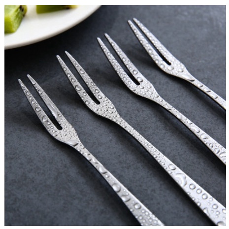 [Combo 10] Dĩa ăn hoa quả / trái cây inox loại 2 răng sáng bóng bền đẹp 88058 Korea Store 88