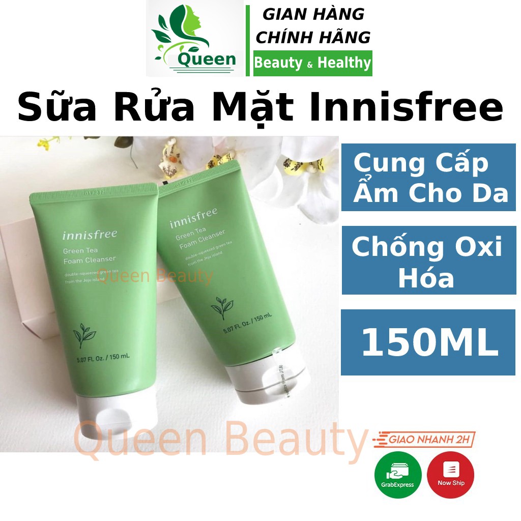 Sữa rửa mặt innisfree trà xanh rau củ 150ml cho da dầu mụn hỗn hợp nhạy cảm Hàn Quốc Queen Beauty - SRM Innisfre