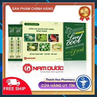 Livecool thanh nhiệt sủi mát gan Nam Dược bột thanh nhiệt live cool viên sủi dưa gang, hương chanh, chanh dây Tuýp/ Hộp