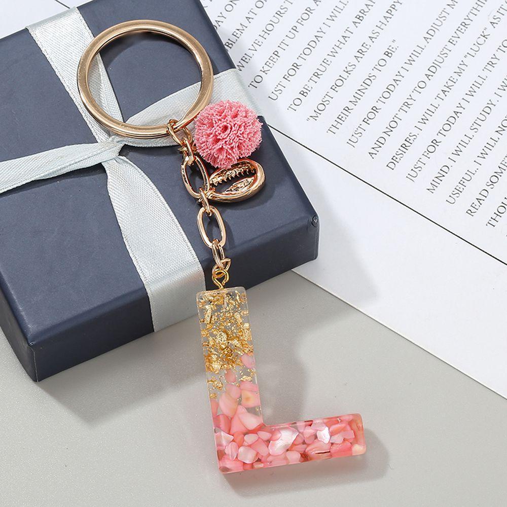 1 Móc Khóa 26 Chữ Cái Bằng Bông Nhung Màu Gradient Dễ Thương