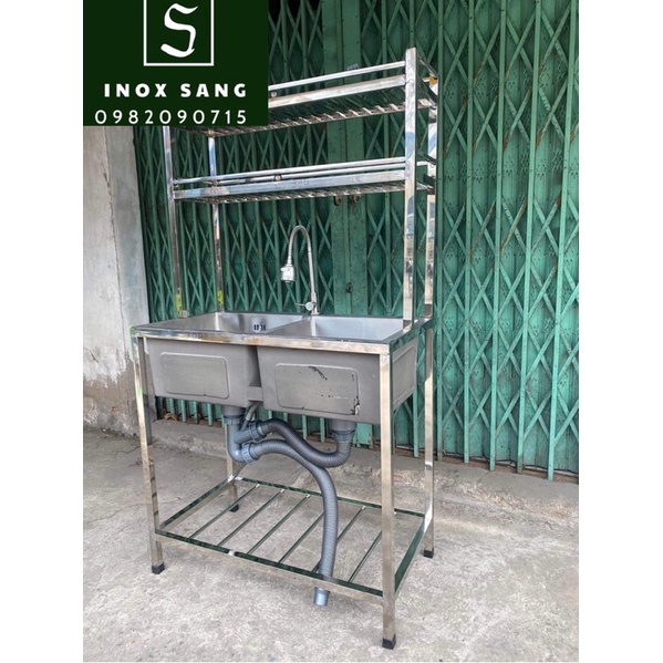 Bồn rửa chén inox sus304 cao cấp có chân  | chậu rửa chén có chân inox 304 có chân cao cấp
