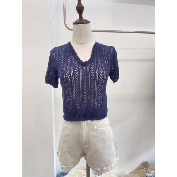 len croptop navy - nude