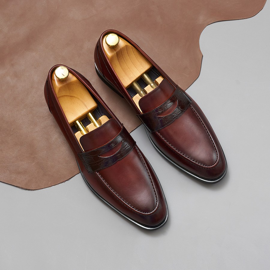 Giày Loafers nam LAFORCE da bò GNLA1268-NDO Tặng Tất Nam Cao Cấp