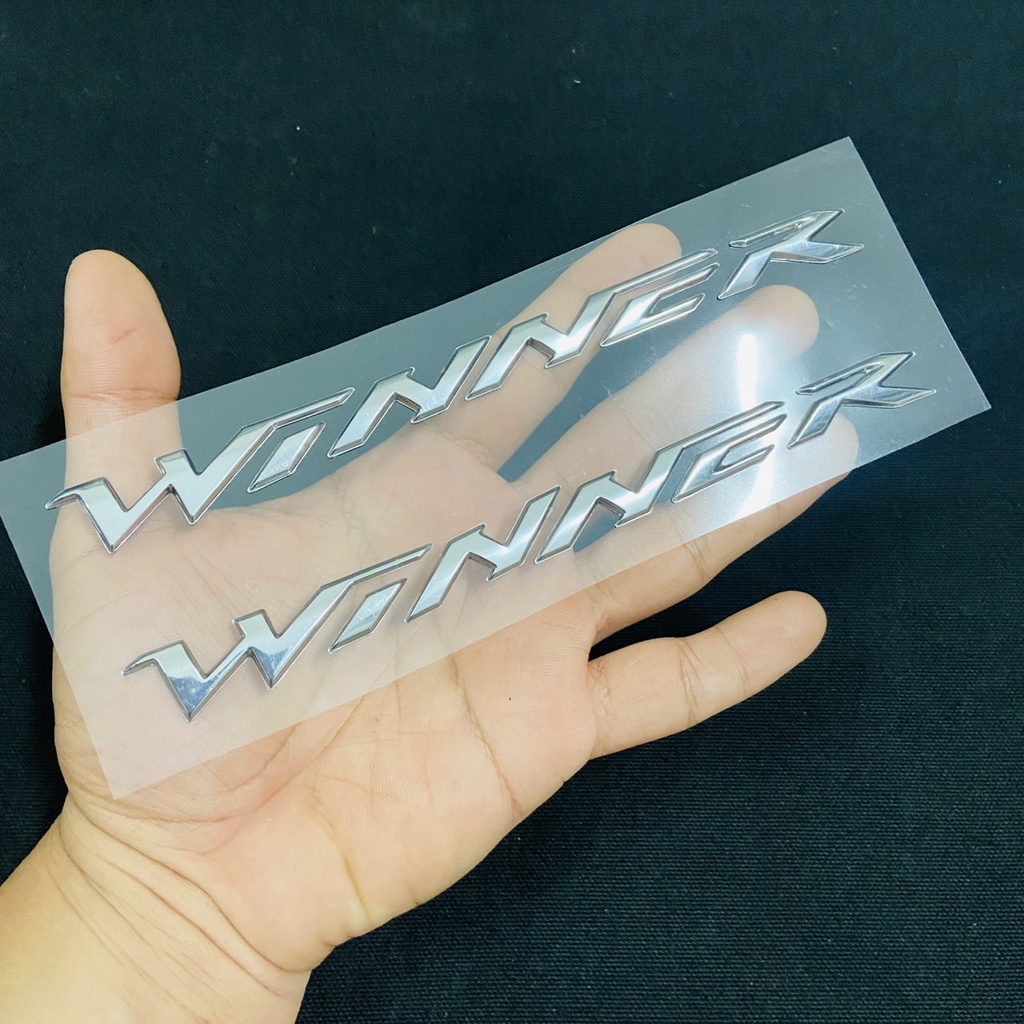 Tem logo chữ WINNER, WINNER X đủ màu chất liệu nhựa cứng zin mạ chrome bóng cao cấp