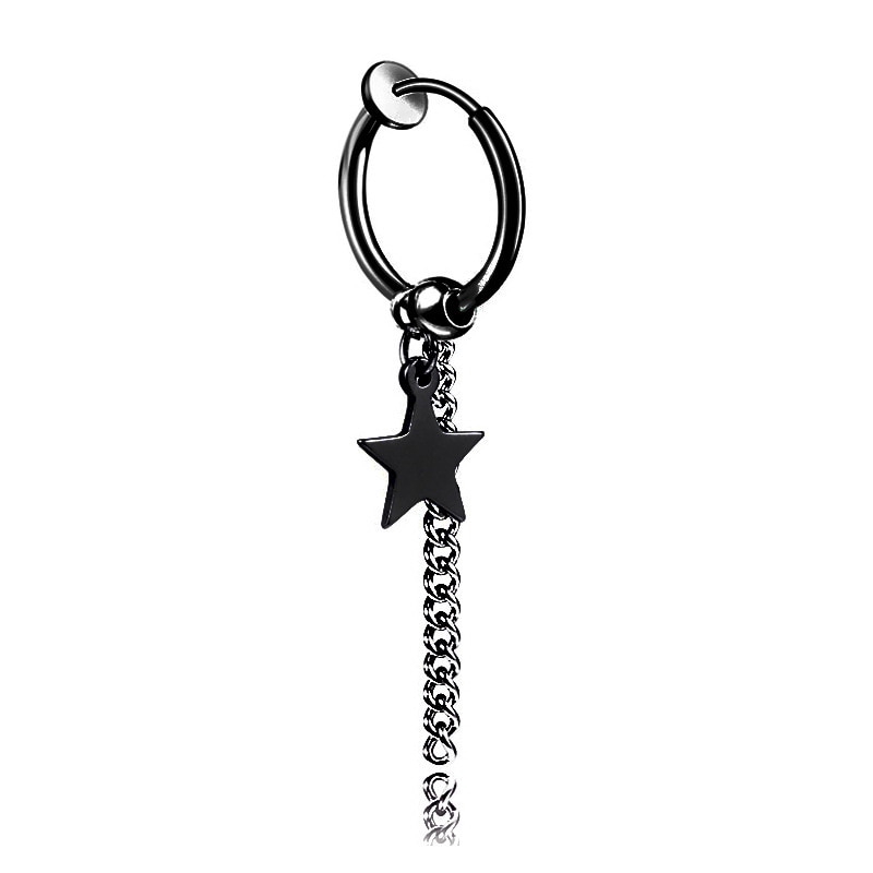 Bông tai kẹp bằng thép không gỉ không đục lỗ phong cách thời trang đơn giản cho nam nữ