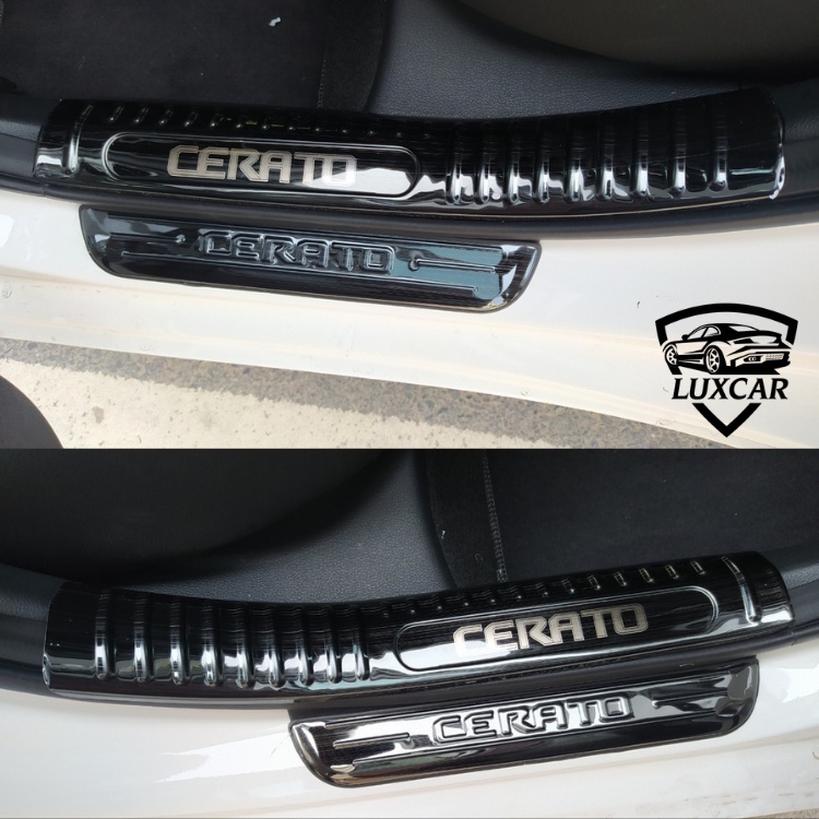 Ốp bậc cửa xe KIA CERATO 2019-2020 | LUXCAR chất liệu INOX-TITAN cao cấp