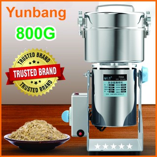 Máy xay bột khô, ngũ cốc, thịt cá đa năng 800g yunbang có video hướng dẫn