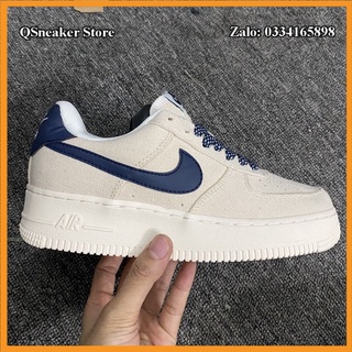 Giày sneaker af1 chất liệu vải vệt xanh cổ tròn dày dặn cao cấp hàng đẹp fullbox