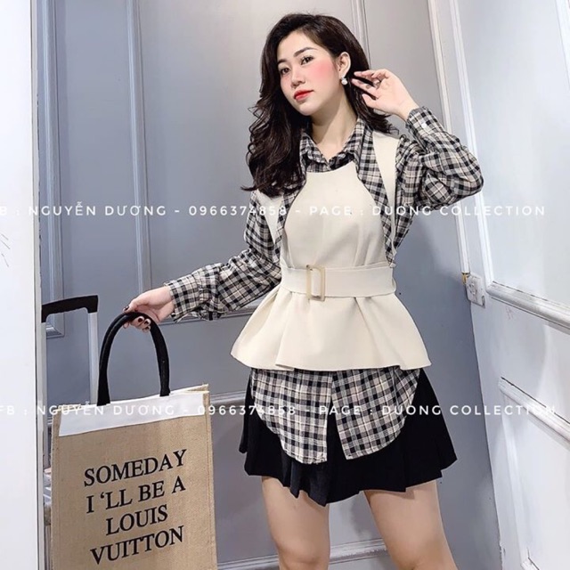 Set áo gile và áo sơ mi ulzzang