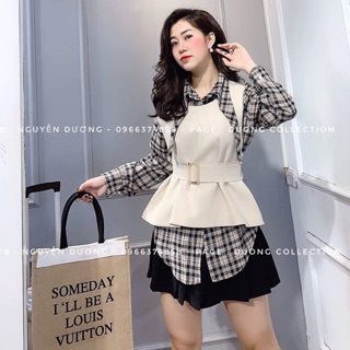 Set áo gile và áo sơ mi ulzzang