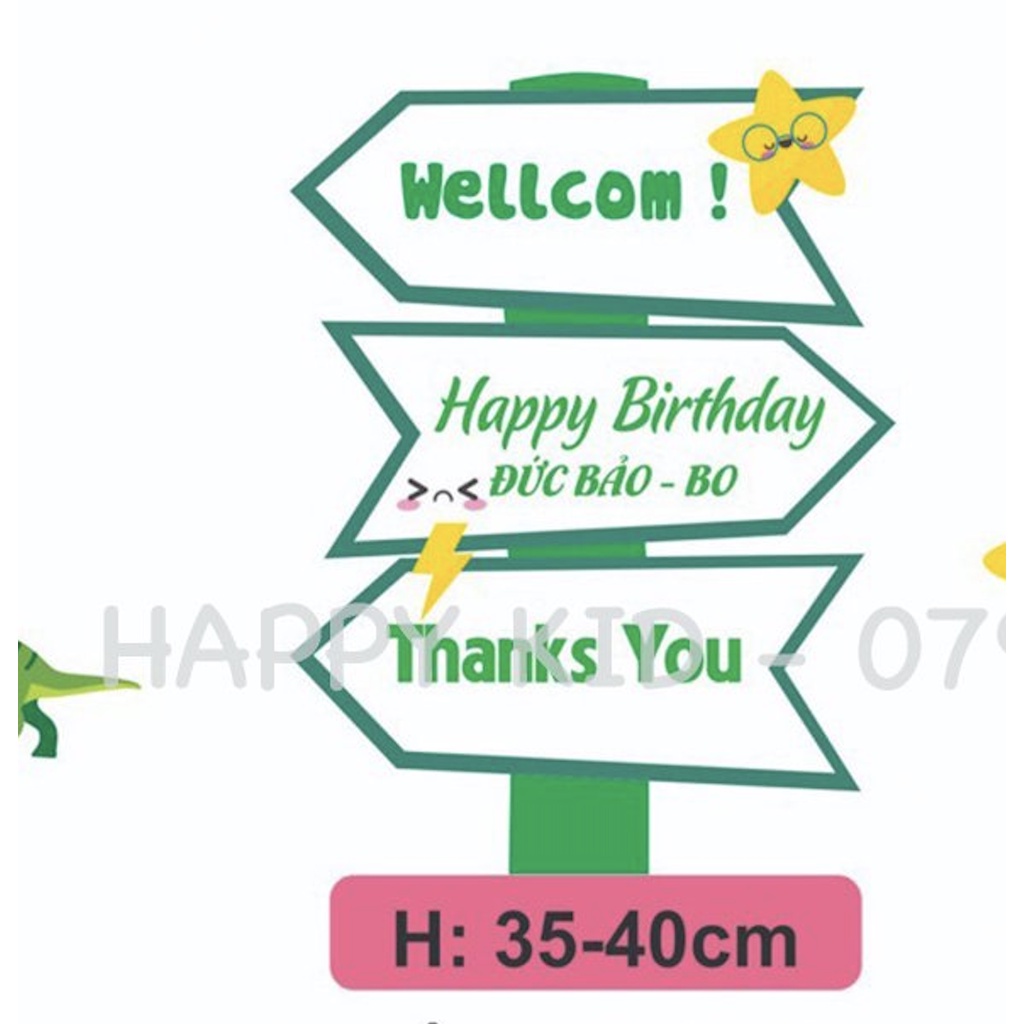 Cây Welcome Để Bàn Trang Trí Sinh Nhật, Happy Birthday, Thôi Nôi, Đầy Tháng Cho Bé Trai, Bé Gái