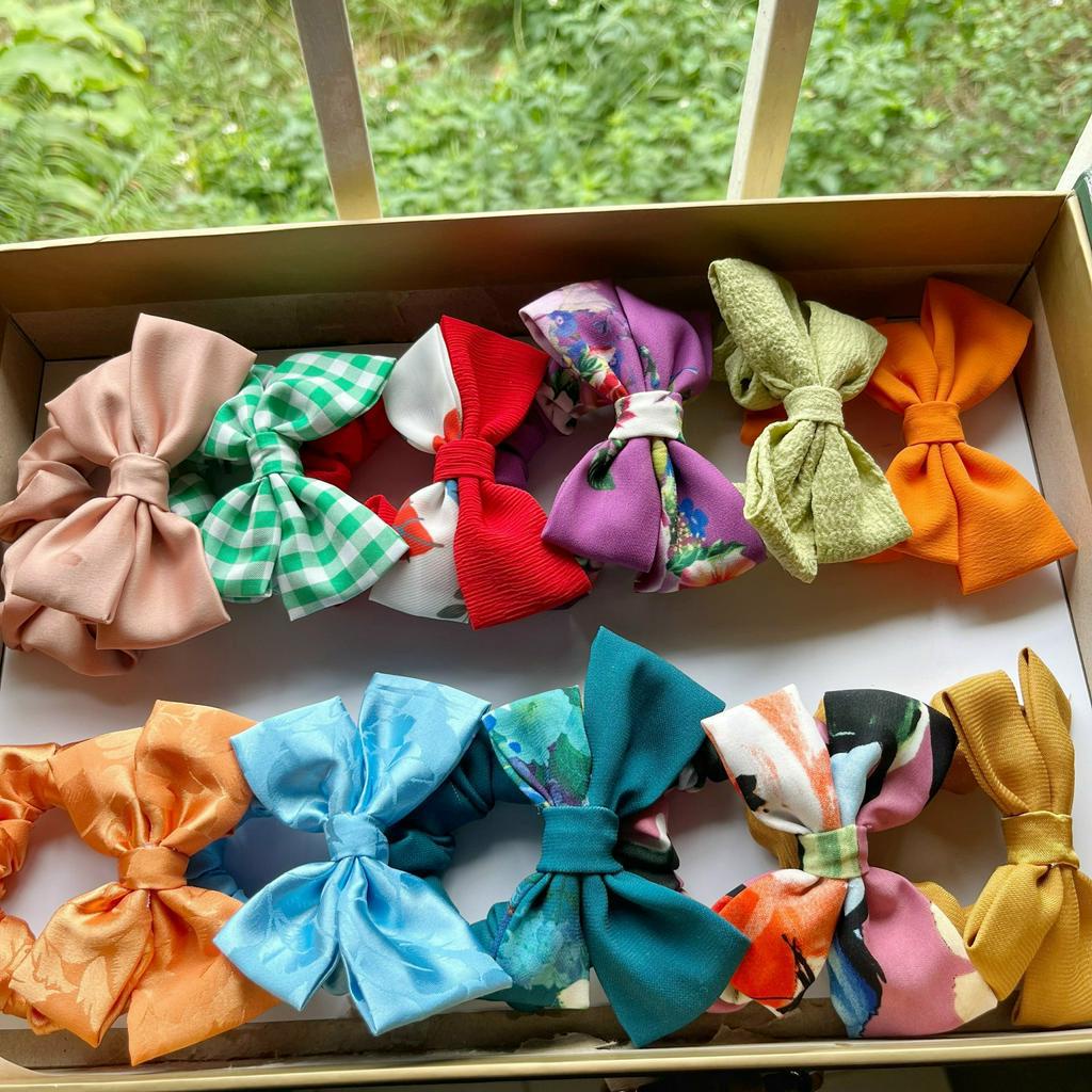 Cột tóc, buộc tóc Scrunchies phối nơ phong cách Hàn Quốc xinh xắn SHOP5SAO