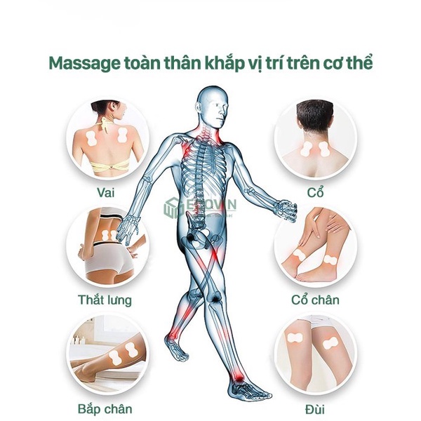 Máy massage xung điện châm cứu trị liệu 4 miếng dán kết hợp dép massage chân SYK-308B
