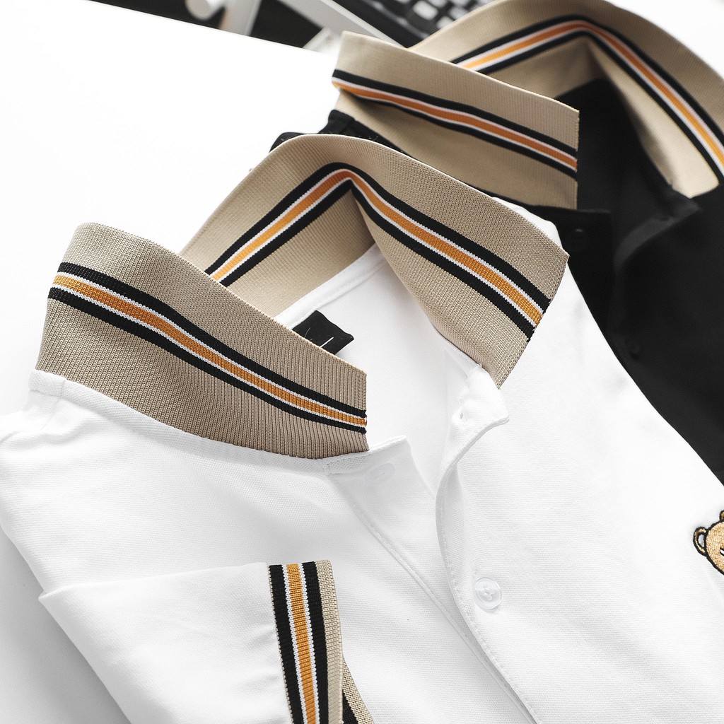 Áo Thun Polo Nam Có Cổ INF Thêu Gấu ĐX, Chất Vải Cotton Co Giãn Dày Dặn, PL002472, SOMEHOW