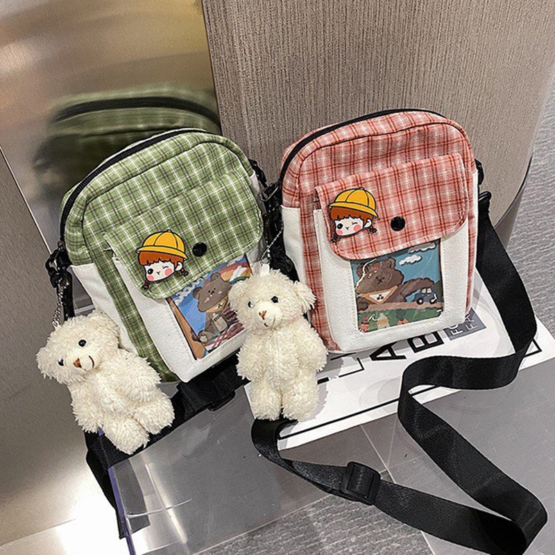 Túi đeo chéo mini bằng vải phong cách Hàn Quốc đáng yêu dễ thương