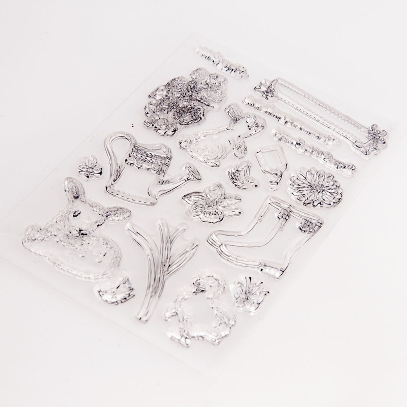 Tem Đóng Dấu Silicone Trong Suốt Hình Thỏ Và Bướm