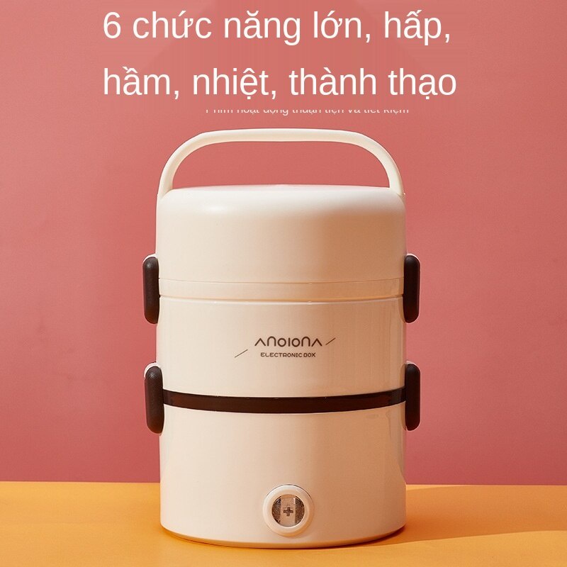 Hộp cơm điện, cách nhiệt đa năng, hộp cơm hấp ba tầng, tủ hấp cơm hâm nóng cho sinh viên, nhân viên văn phòng