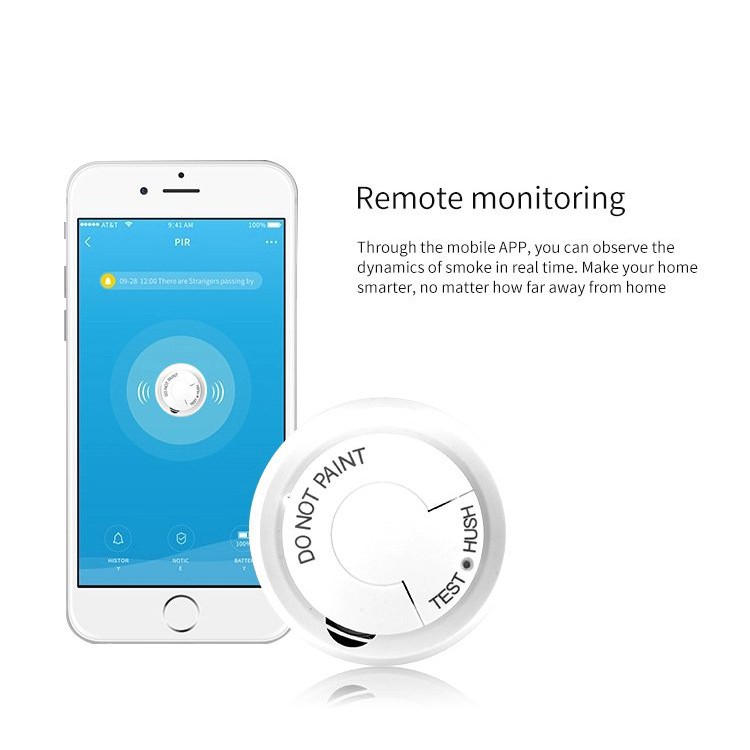 Cảm biến khói thông minh Tuya wifi, Đầu cảm biến có độ nhạy cao giúp cánh báo nguy cơ sớm bảo vệ gia đình bạn